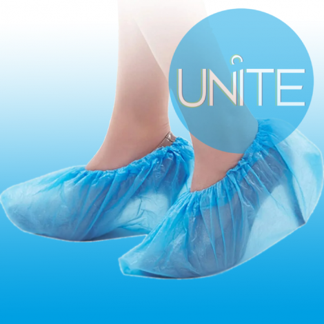 Бахилы UNITE "Экстра" 5,0 гр, Синие Двойная резинка  ПНД Гладкие 41*15 см 2379 - фото 5613